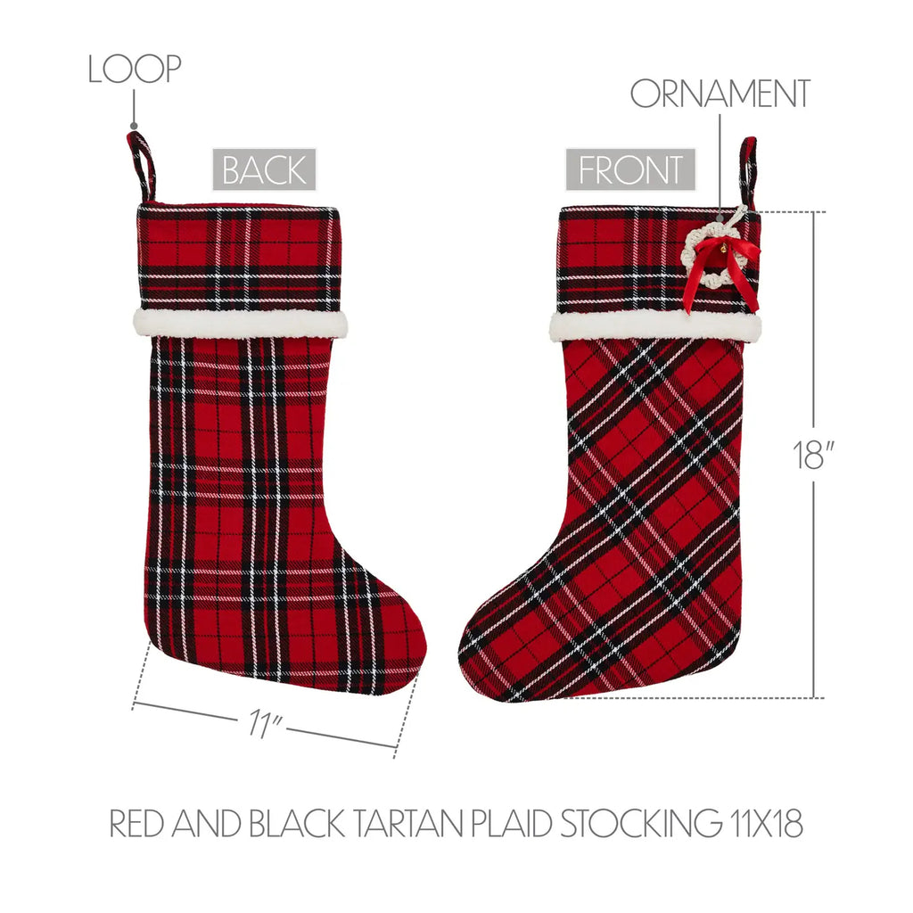 Stocking - Red & Black Plaid