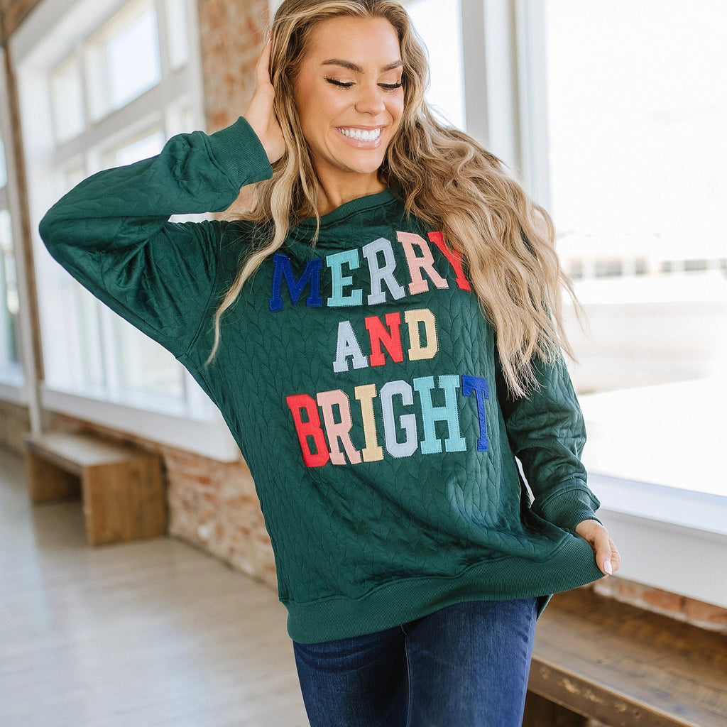 Merry & Bright Quilted Sweatshirt