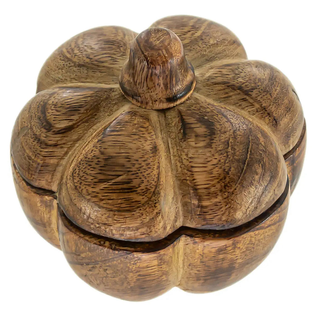 Pumpkin Mango Wood Dish Swivel Top