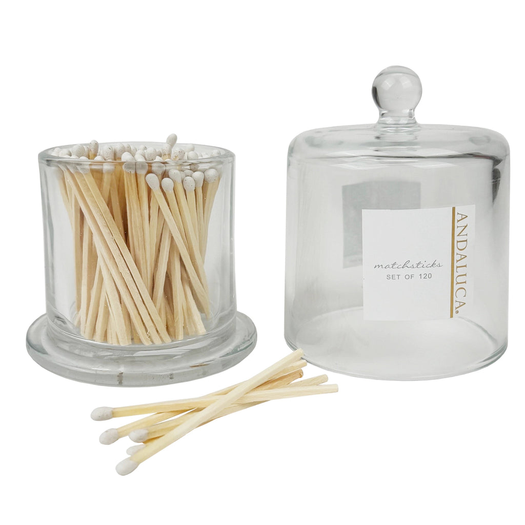 Glass Jar with Lid + 120 Wooden Matches