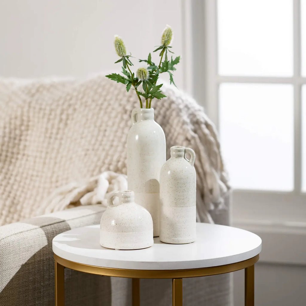White Speckled Jug Vase