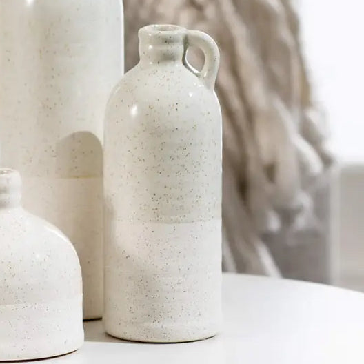 White Speckled Jug Vase
