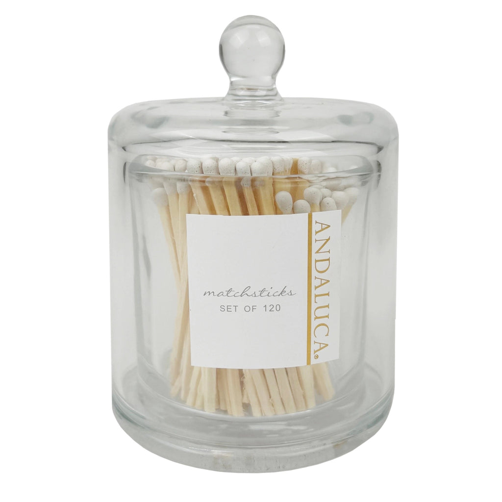 Glass Jar with Lid + 120 Wooden Matches