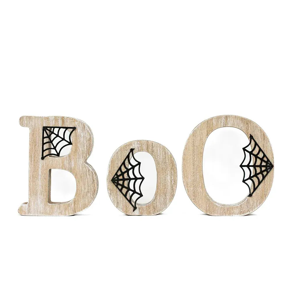 Wood Cutout Boo Halloween Table Home Decor