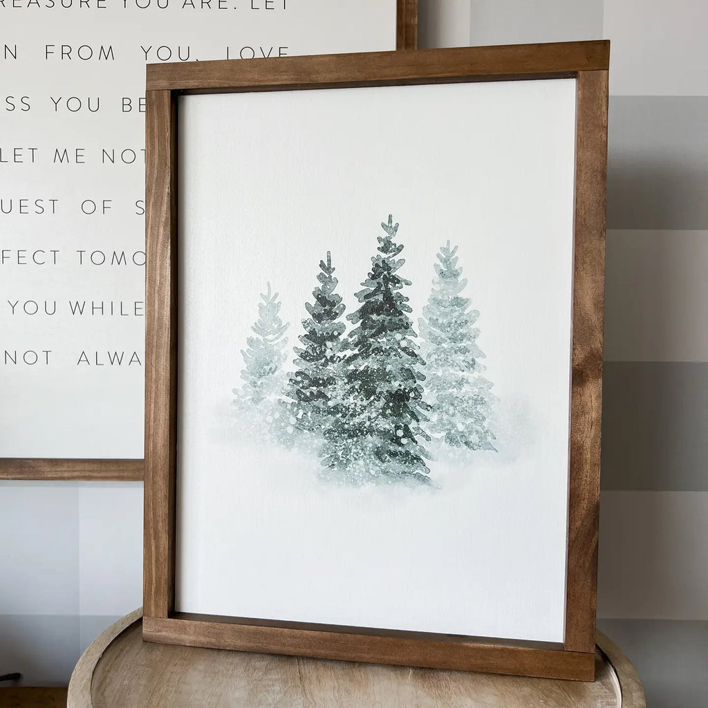 Winter Tree Watercolor Large Sign