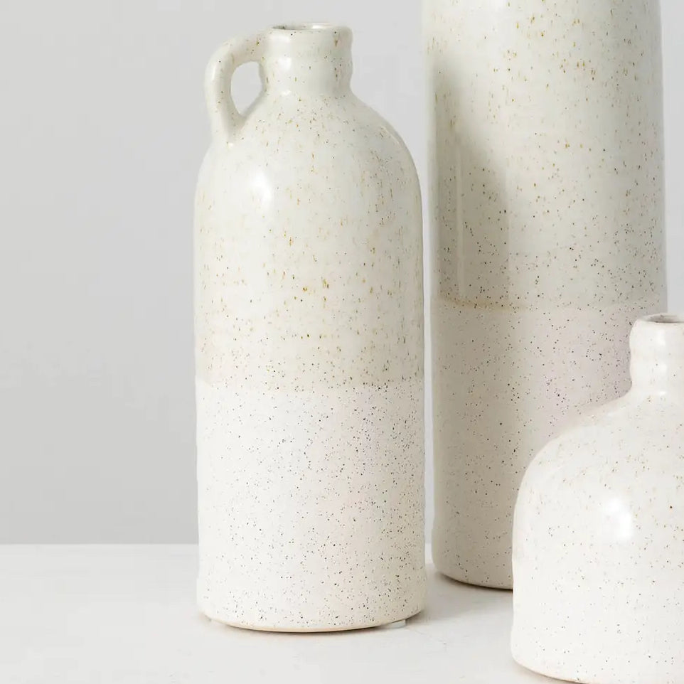 White Speckled Jug Vase
