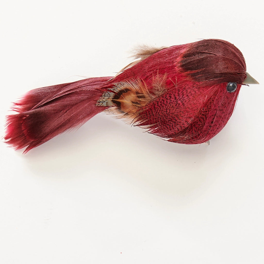 Feathered Red Bird Clip
