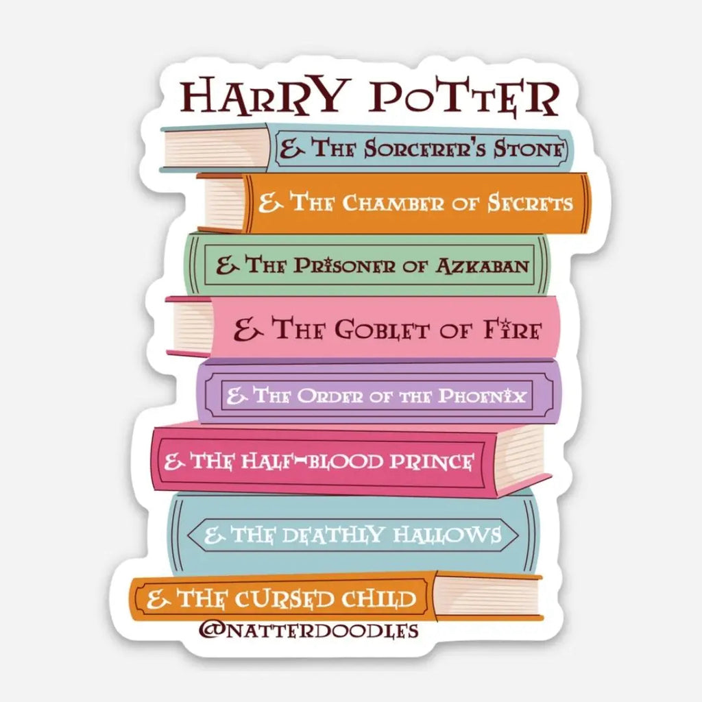 Harry Potter Book Stack Hogwarts Sticker