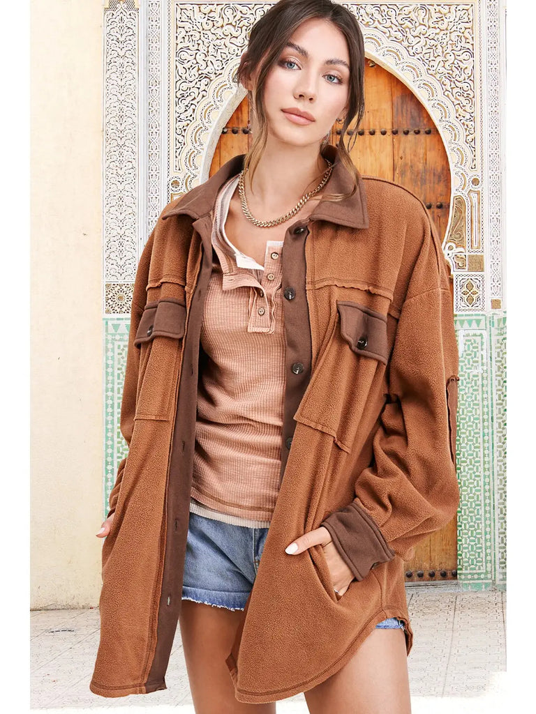 Camel Fleece Shacket