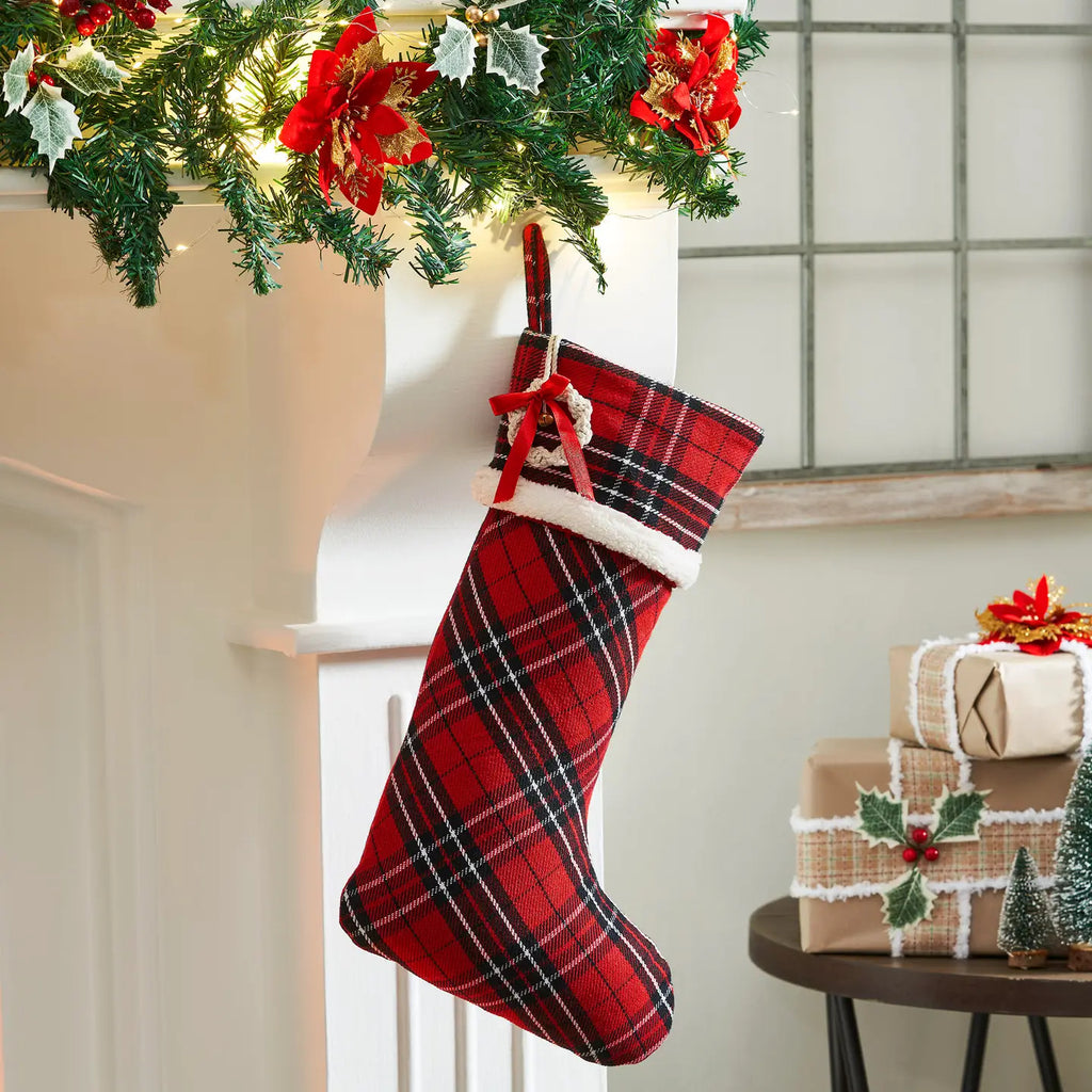 Stocking - Red & Black Plaid