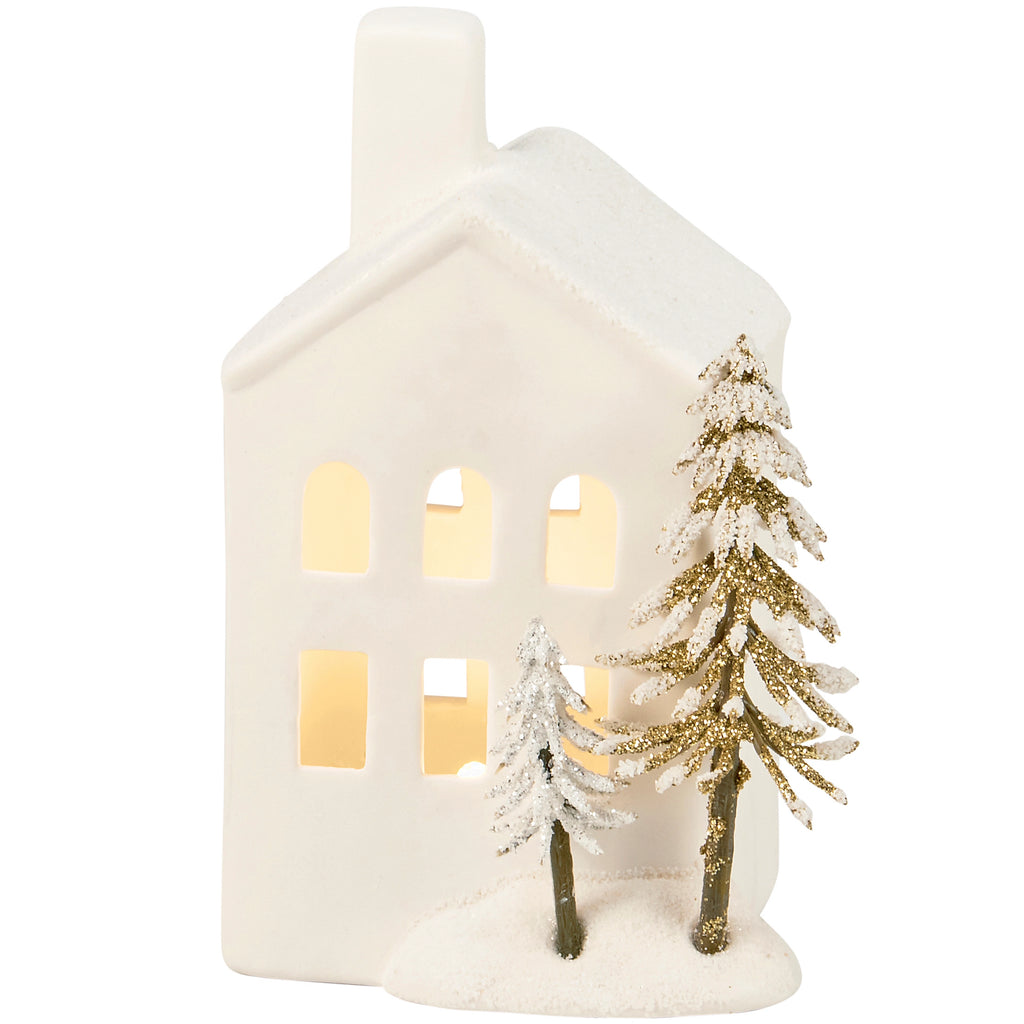 Lighted Winter House Figurine