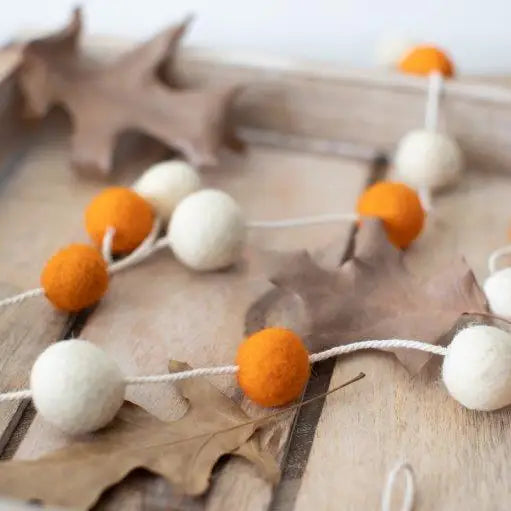 Felt Orange Ball Garland
