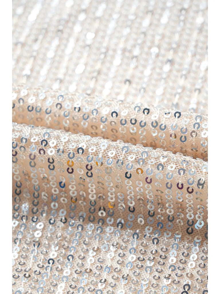 Sequin Round Neck Zipped Jacket