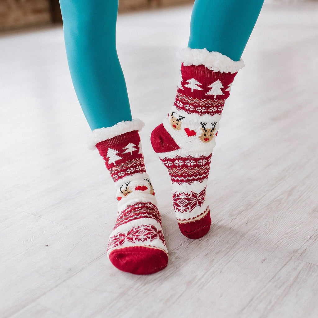 Red Reindeer Socks