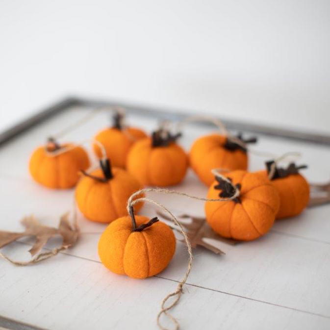 Pumpkin Felt Garland - Orange