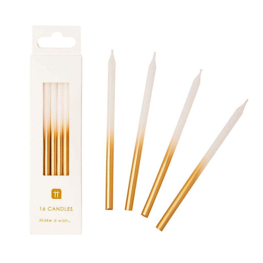 White & Gold Birthday Candles