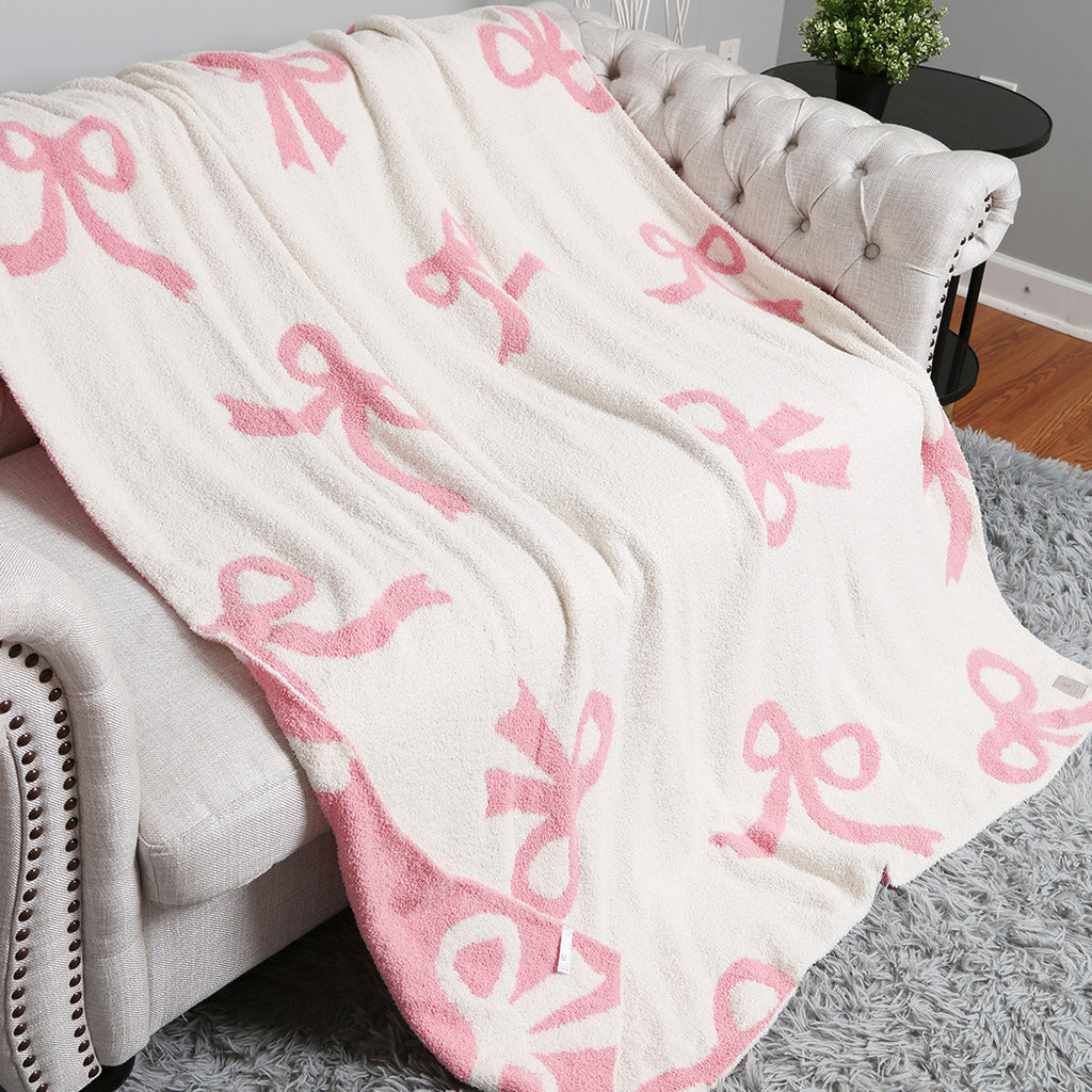 Cozy Soft Throw Blanket - Bow