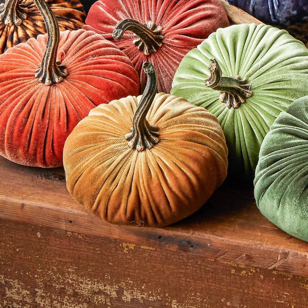 Handmade Small Velvet Pumpkins