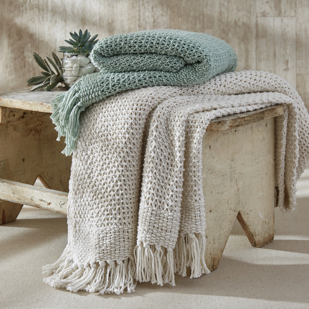 Open Knit Throw - Natural